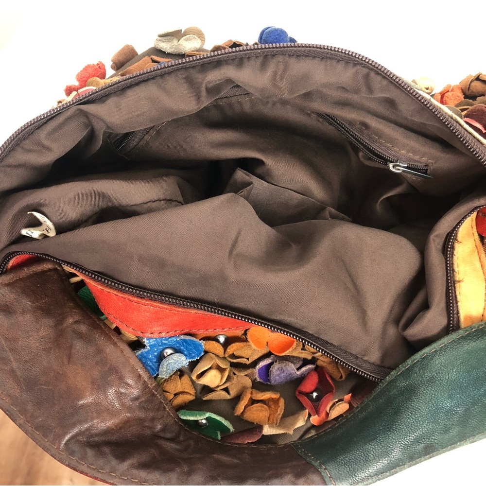 3d Floral Leather Multicolor Patchwork Shoulder H… - image 8